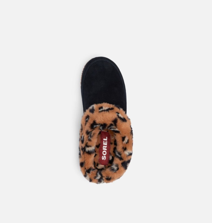Pantoufle Go Coffee Run Femme Noir-fauve Buff Sorel Belgique