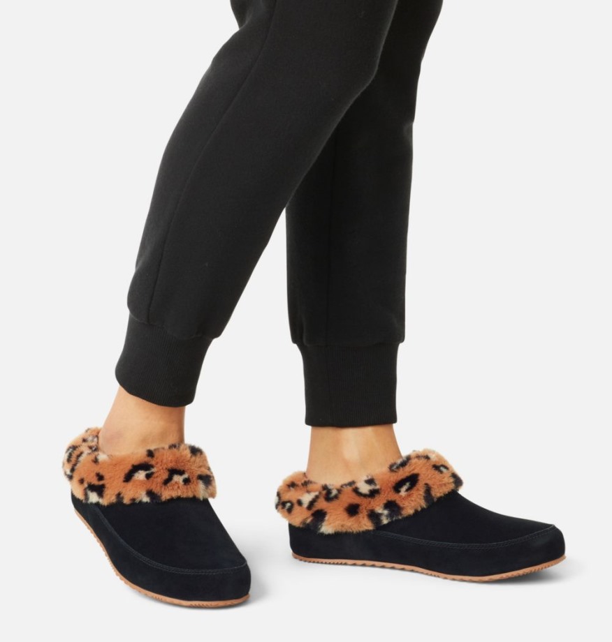 Pantoufle Go Coffee Run Femme Noir-fauve Buff Sorel Belgique