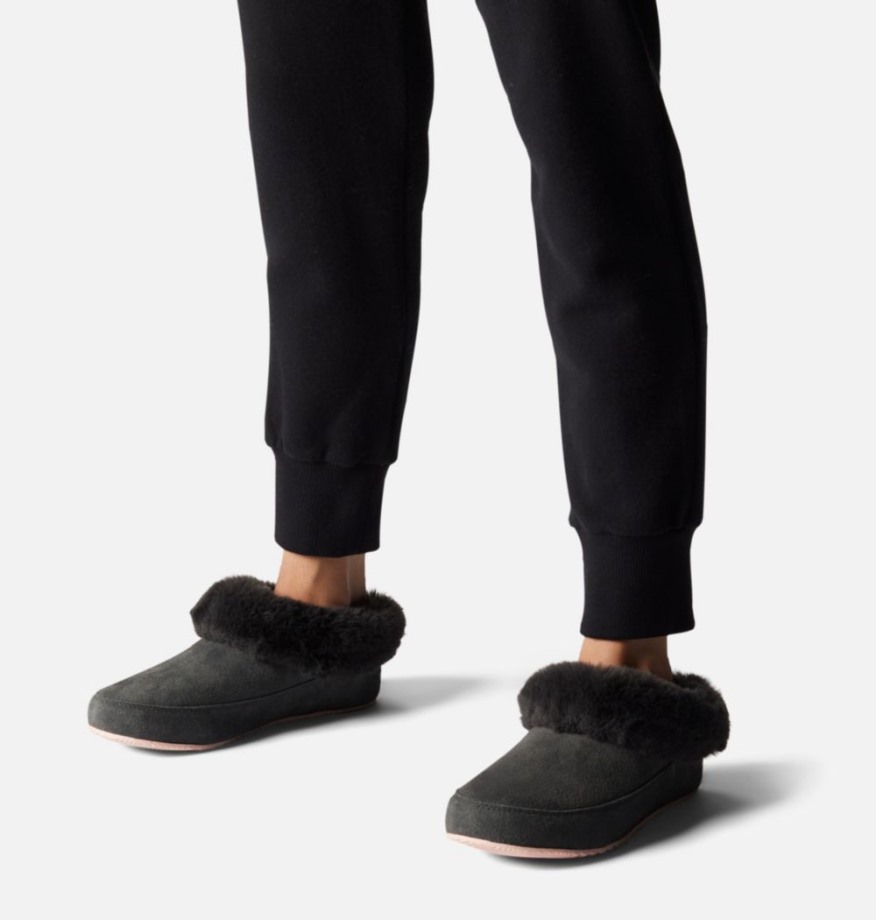 Dark Moss-peach Blossom Sorel Belgique Pantoufle Go Coffee Run Pour Femme