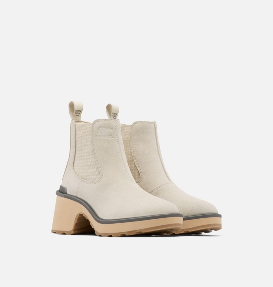 Chalk-Ceramic Sorel Belgique Botte Chelsea à Talon Haut Pour Femme
