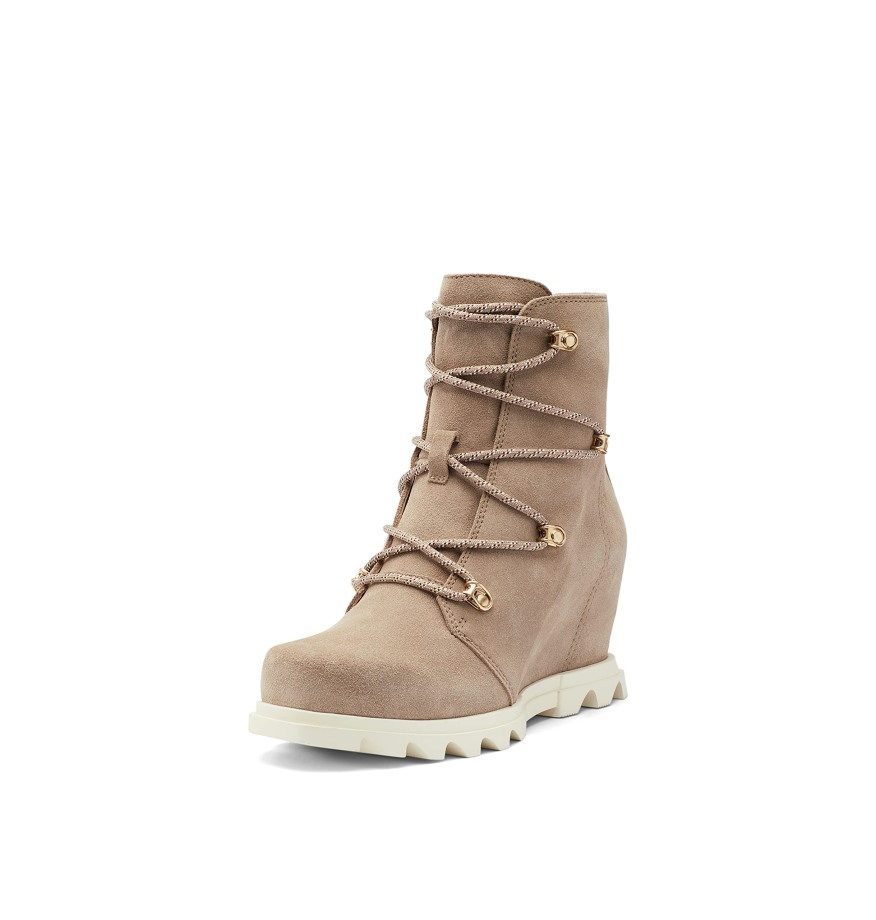 Marron Noisette Noirci Sorel Belgique Bottines à Lacets Joan Of Arctic Wedge Iii Pour Femmes