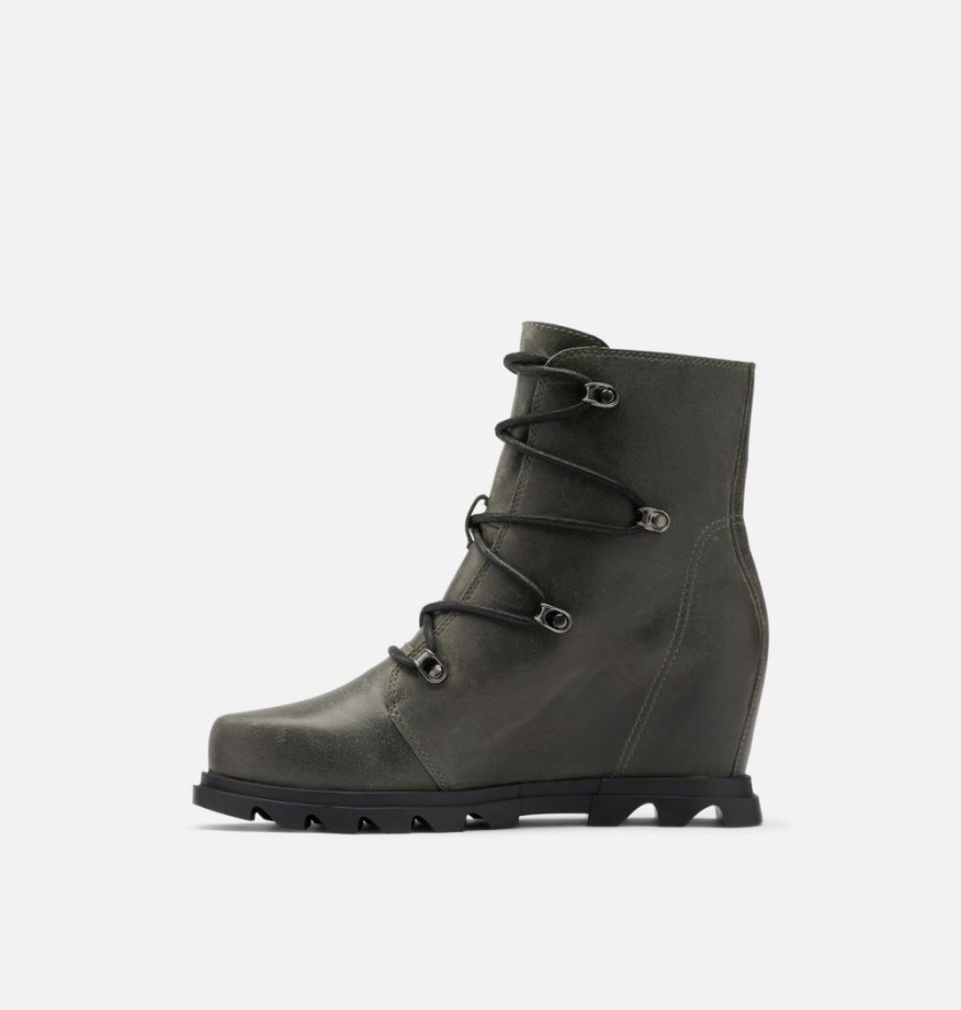 Joan Of Arctic Wedge Iii Chausson En Dentelle Pour Femme Sorel Belgique Quarry-black