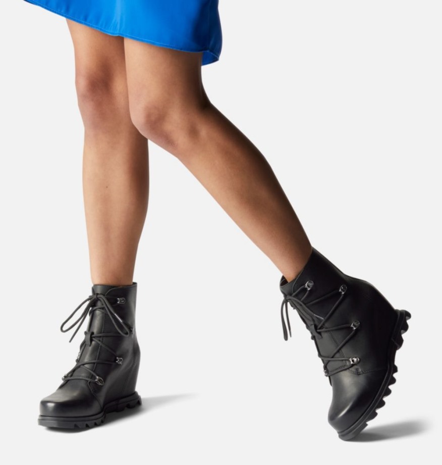 Black-sea Salt Sorel Belgique Joan Of Arctic Wedge Iii Chausson En Dentelle Pour Femme