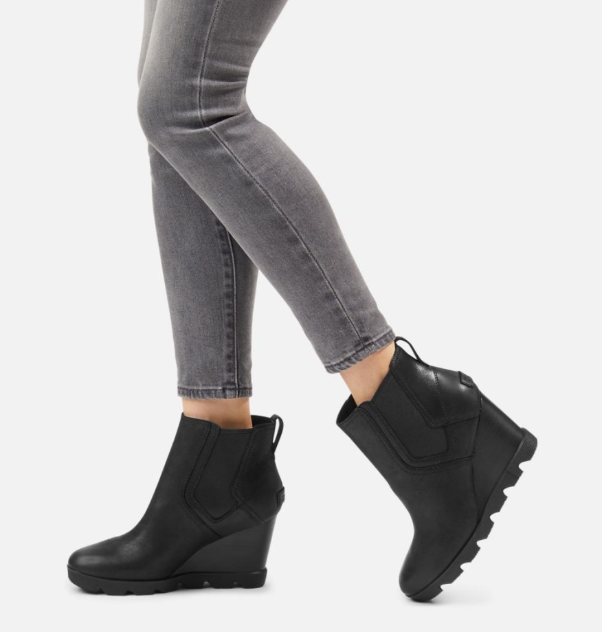 Noir Sorel Belgique Joan Uptown Bottillon Chelsea Pour Femme