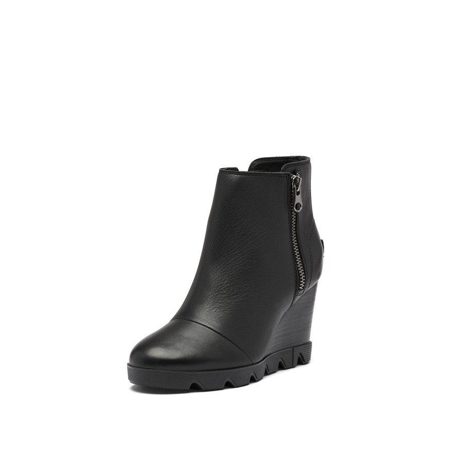 Quarry-black Sorel Belgique Bottines Zippées Joan Uptown Pour Femmes