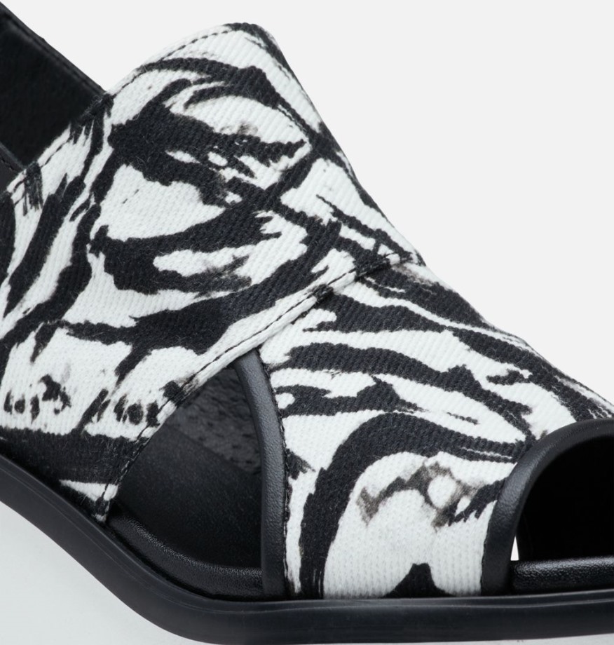 Sandale Compensée à Bride Arrière Joanie Iii Femme Blanc-noir Sorel Belgique