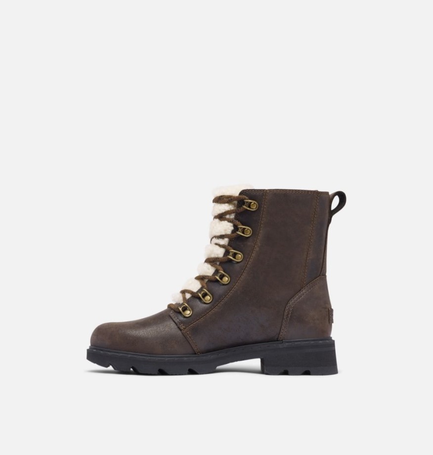 Sorel Belgique Marron Noirci Lennox Lacet Cosy Boot Pour Femme