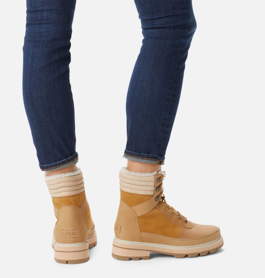 Geo Yellow-curry Sorel Belgique Botte Lennox Lace Cosy Stkd Pour Femme