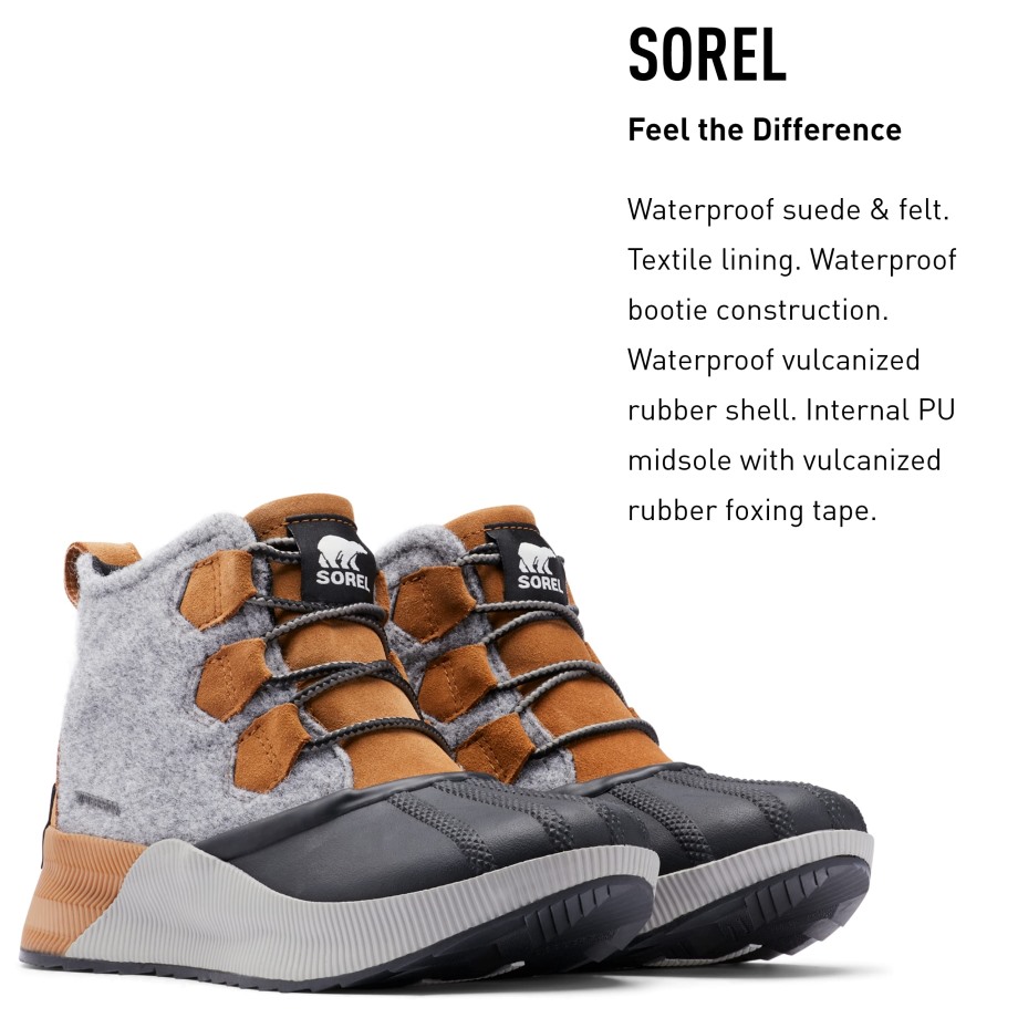 Camel Marron Noir Sorel Belgique Femme Out 'n About Iii Classique Botte En Cuir Imperméable