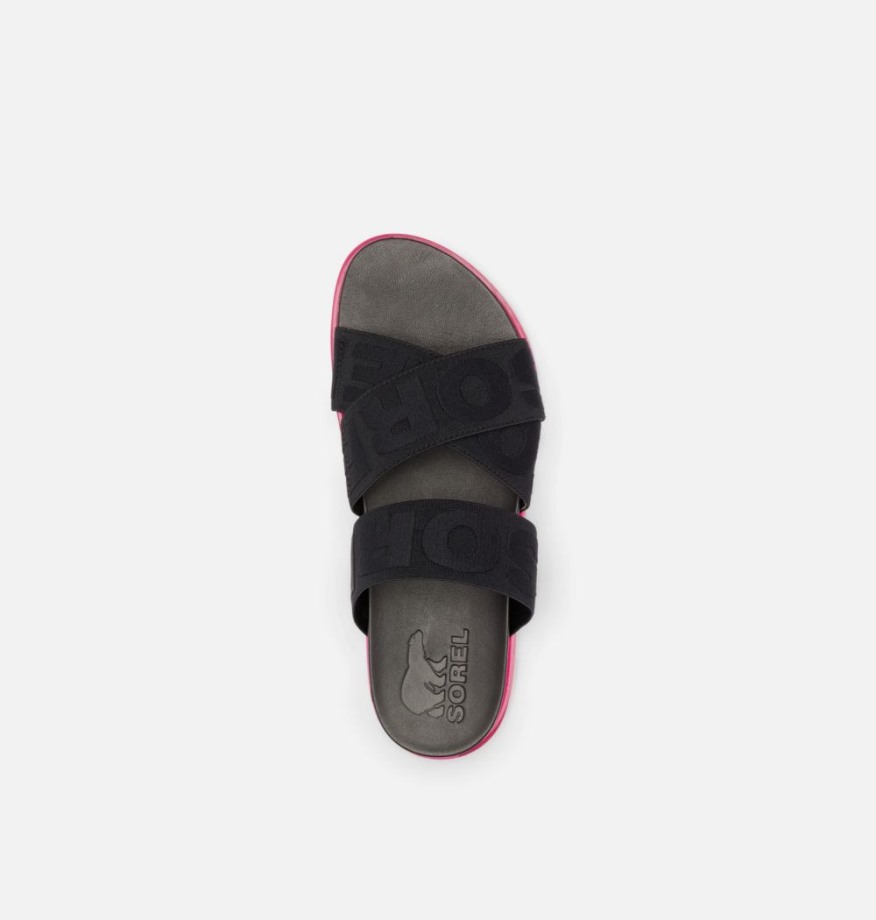 Sandale Roaming Sport Slide Femme Noir-punch Rose Sorel Belgique