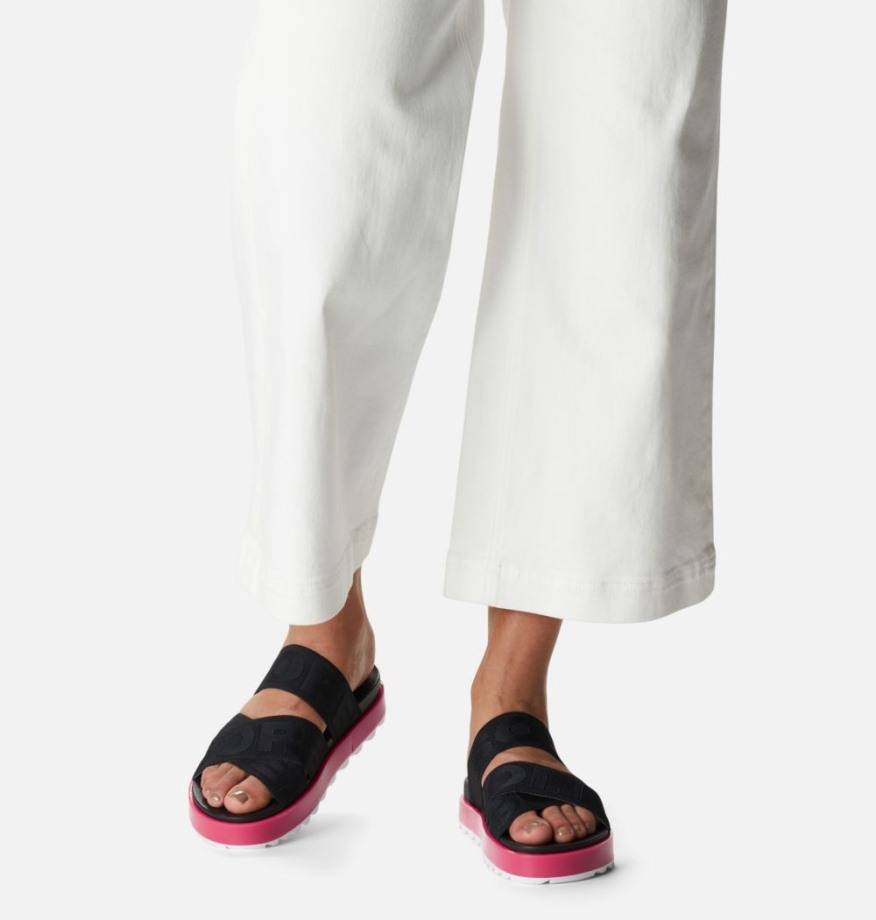 Sandale Roaming Sport Slide Femme Noir-punch Rose Sorel Belgique