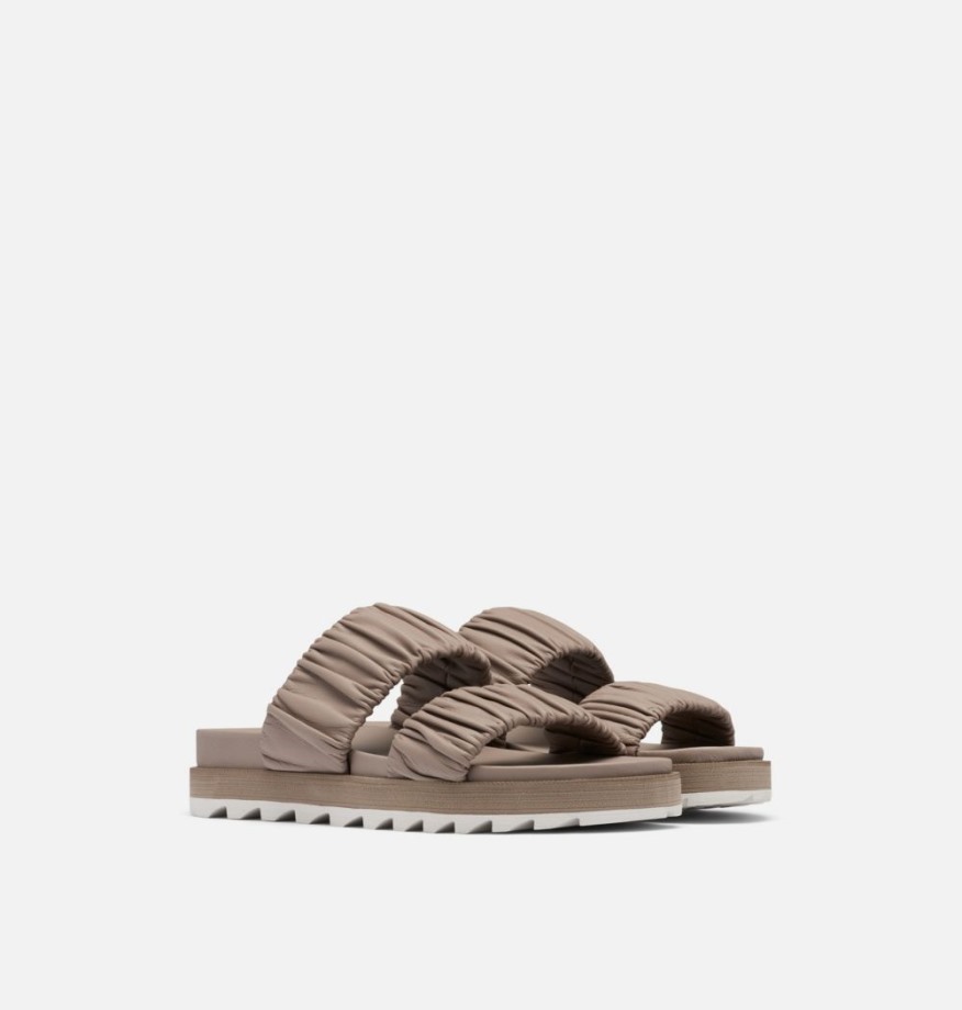 Omega Taupe Craie Sorel Belgique Sandale à Deux Lanières Roaming Pour Femmes