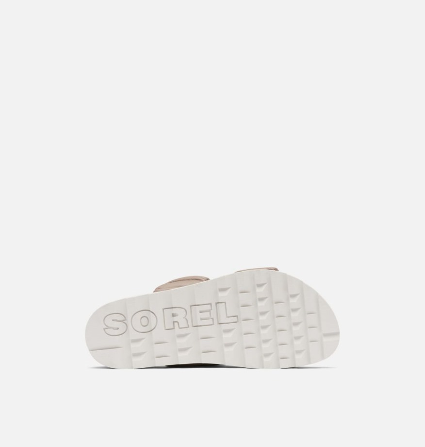 Omega Taupe Craie Sorel Belgique Sandale à Deux Lanières Roaming Pour Femmes