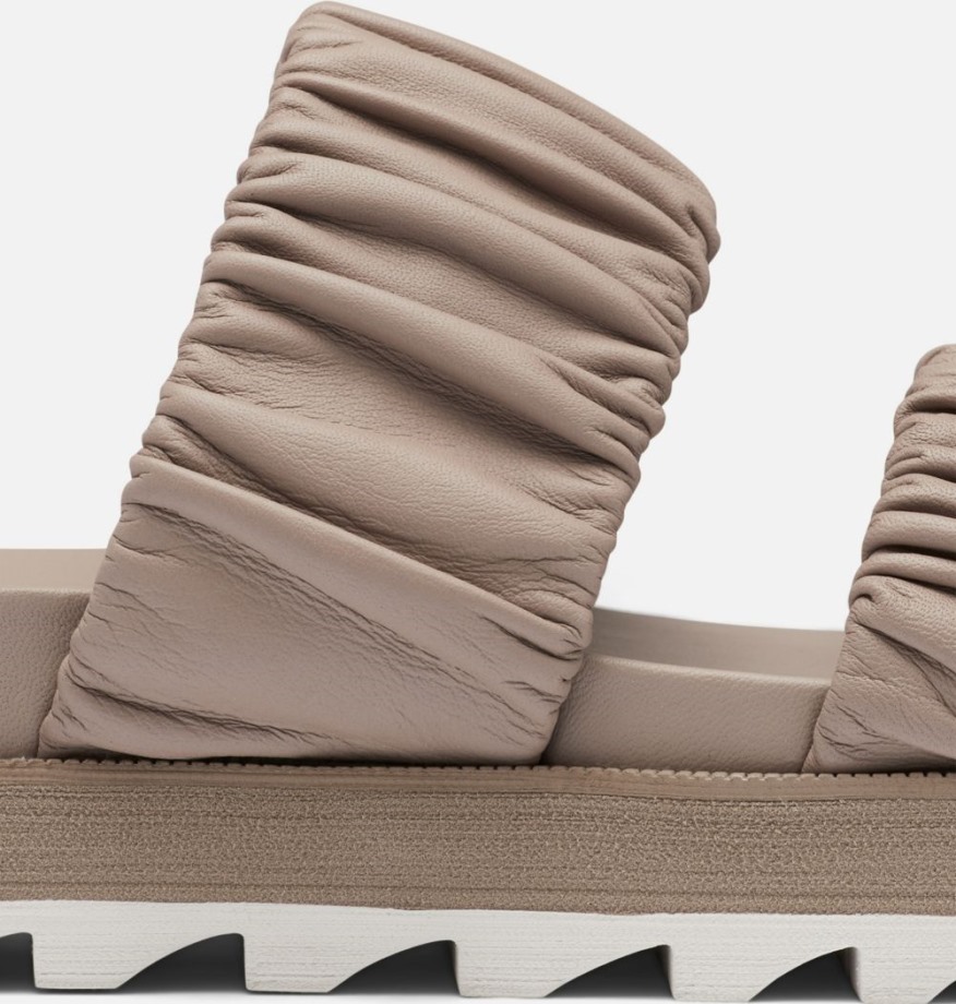 Omega Taupe Craie Sorel Belgique Sandale à Deux Lanières Roaming Pour Femmes