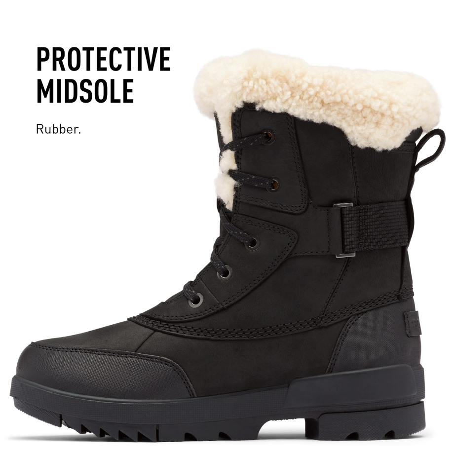 Black Sea Salt Sorel Belgique Femmes Tivoli Iv Parc Botte Cuir Imperméable Hiver Sorel Bottes