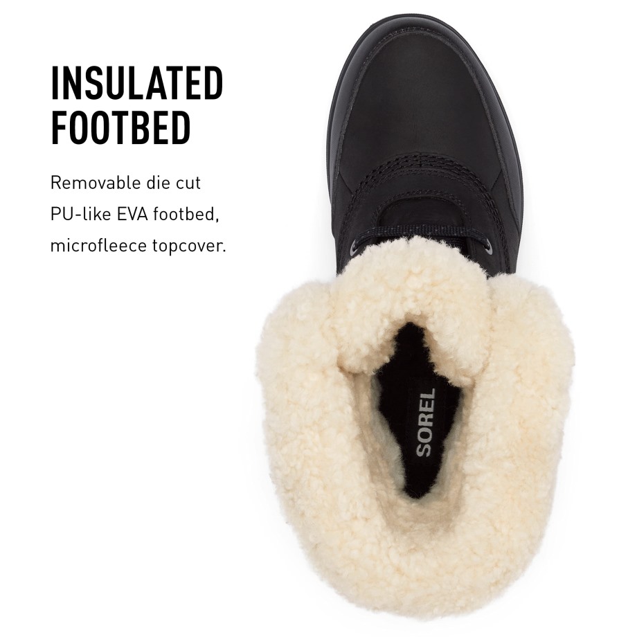 Black Sea Salt Sorel Belgique Femmes Tivoli Iv Parc Botte Cuir Imperméable Hiver Sorel Bottes