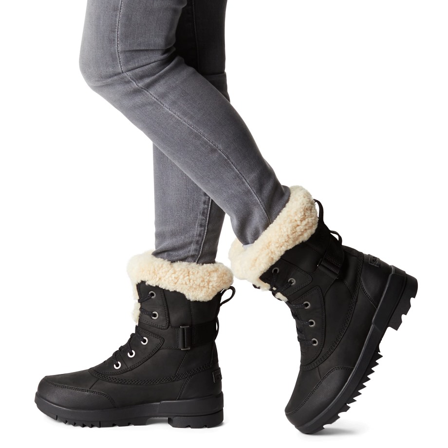 Black Sea Salt Sorel Belgique Femmes Tivoli Iv Parc Botte Cuir Imperméable Hiver Sorel Bottes